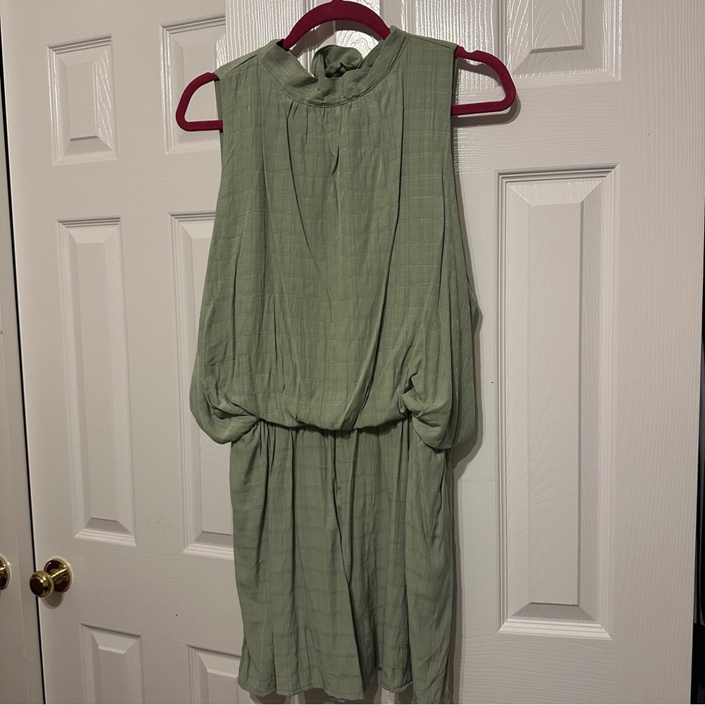 Easel Sage Green Sleeveless Romper